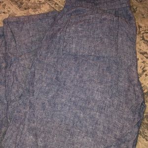 Blue linen pants